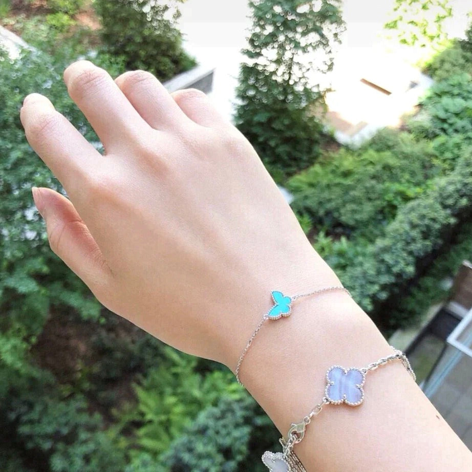 [Clover Jewelry]SCHMETTERLING TÜRKIS SCHMETTERLING ARMBAND SILBER