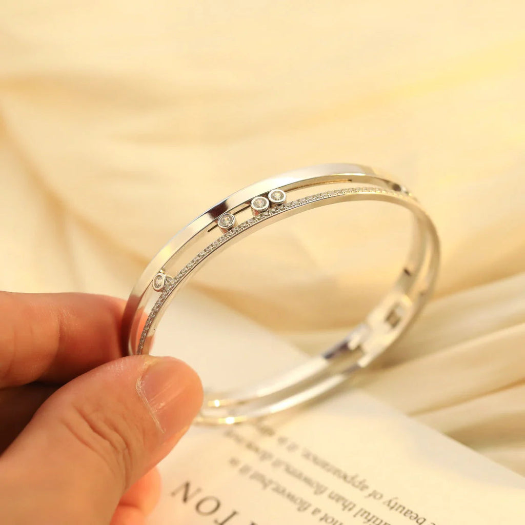 [Clover Jewelry]Move Romane Diamond Bangle Bracelet