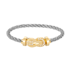 [Clover Jewelry]CHANCE LARGE 8 FIGURE BUCKLE HALF DIAMOND BRACELET GOLD