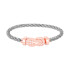 [Clover Jewelry]CHANCE LARGE 8 FIGURE BUCKLE HALF DIAMOND BRACELET ROSE GOLD