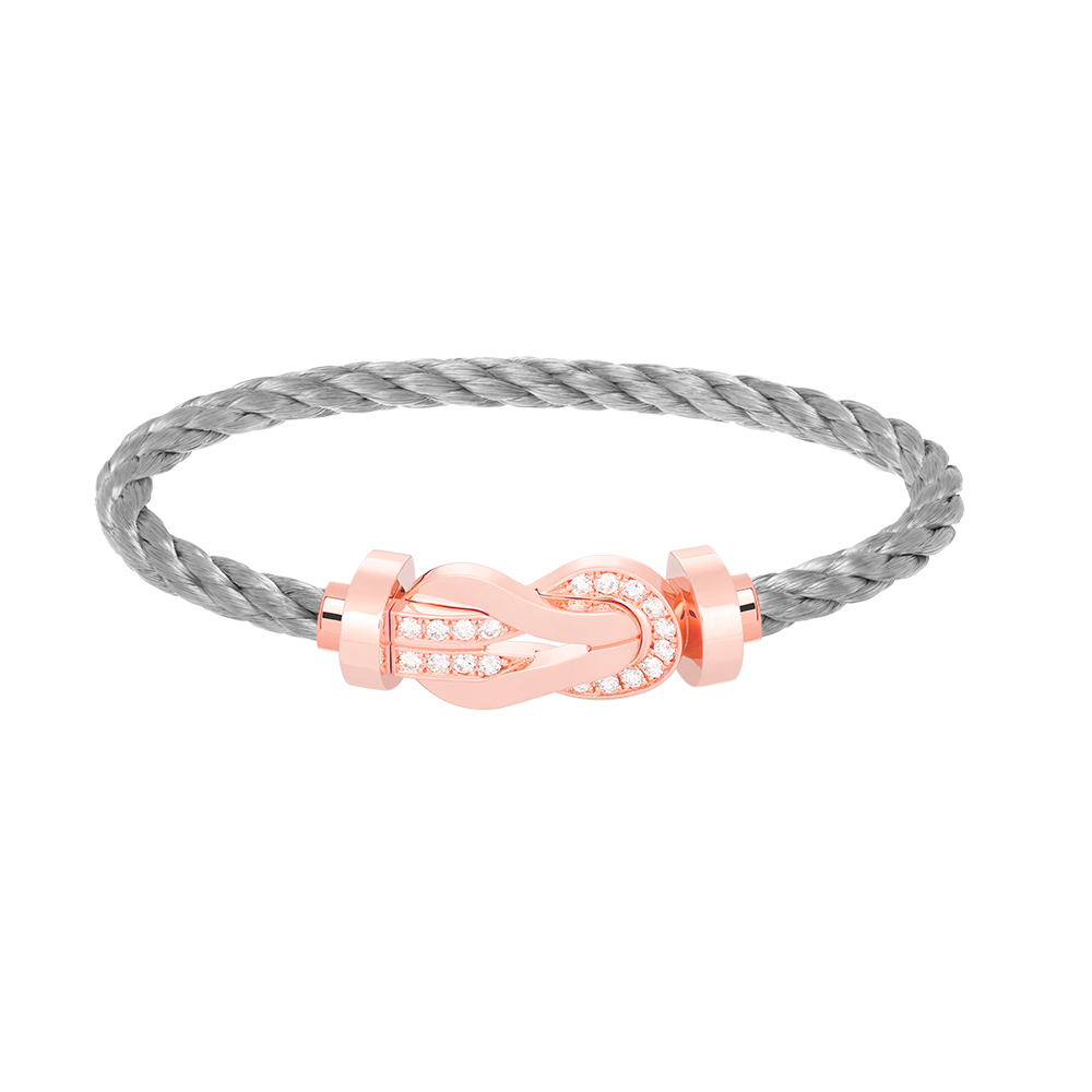 [Clover Jewelry]CHANCE LARGE 8 FIGURE BUCKLE HALF DIAMOND BRACELET ROSE GOLD