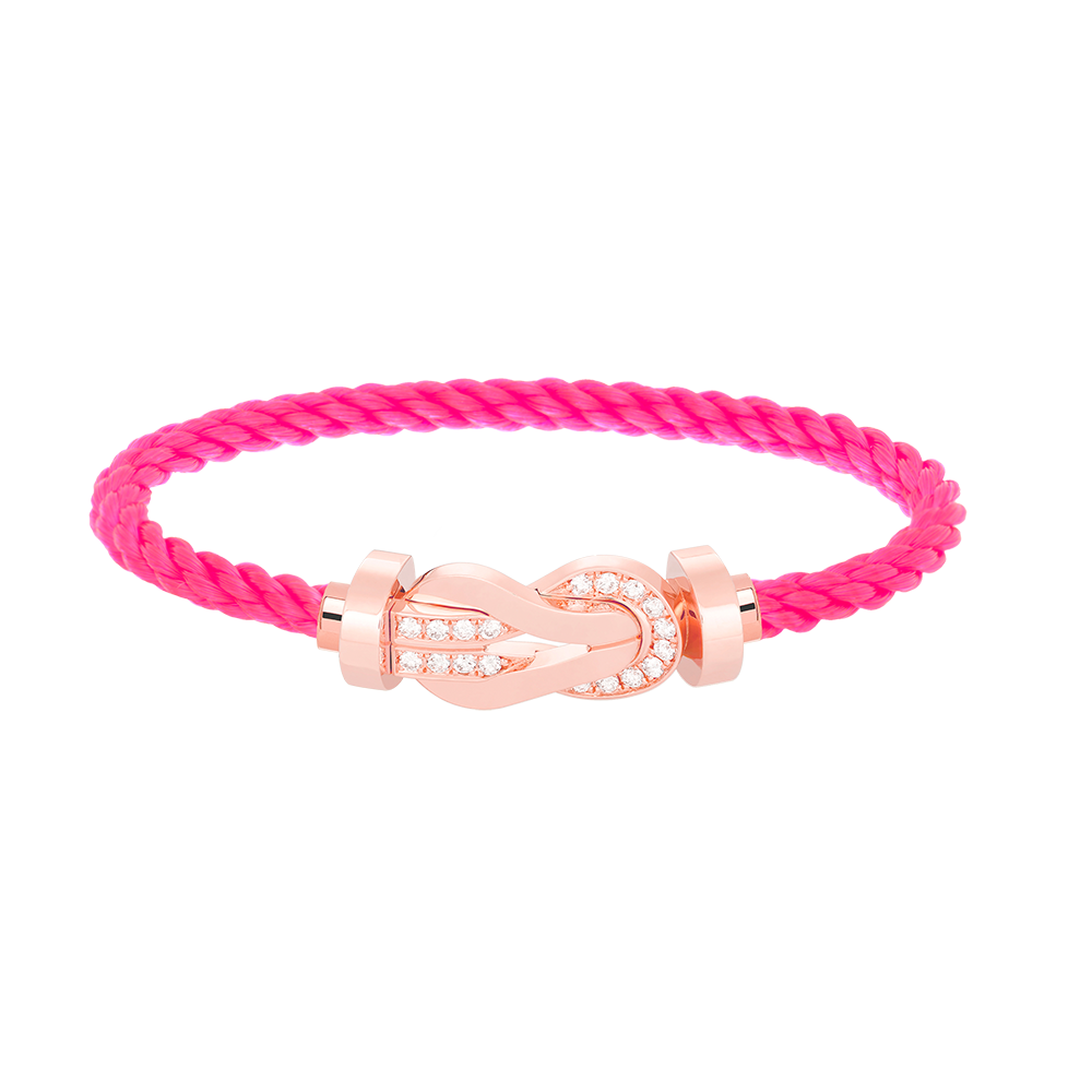 [Clover Jewelry]CHANCE LARGE 8 FIGURE BUCKLE HALF DIAMOND BRACELET ROSE GOLD