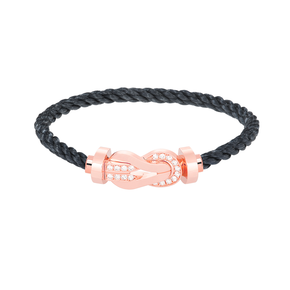 [Clover Jewelry]CHANCE LARGE 8 FIGURE BUCKLE HALF DIAMOND BRACELET ROSE GOLD