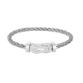[Clover Jewelry]CHANCE LARGE 8 FIGURE BUCKLE HALF DIAMOND BRACELET SILVER