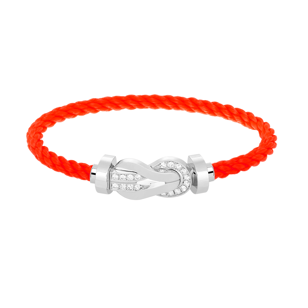 [Clover Jewelry]CHANCE LARGE 8 FIGURE BUCKLE HALF DIAMOND BRACELET SILVER