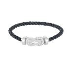 [Clover Jewelry]CHANCE LARGE 8 FIGURE BUCKLE HALF DIAMOND BRACELET SILVER