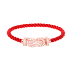 [Clover Jewelry]CHANCE LARGE 8 FIGURE BUCKLE FULL DIAMOND BRACELET ROSE GOLD