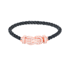 [Clover Jewelry]CHANCE LARGE 8 FIGURE BUCKLE FULL DIAMOND BRACELET ROSE GOLD