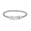 [Clover Jewelry]CHANCE LARGE 8 FIGURE BUCKLE FULL DIAMOND BRACELET SILVER