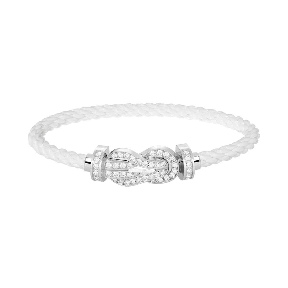 [Clover Jewelry]CHANCE LARGE 8 FIGURE BUCKLE FULL DIAMOND BRACELET SILVER