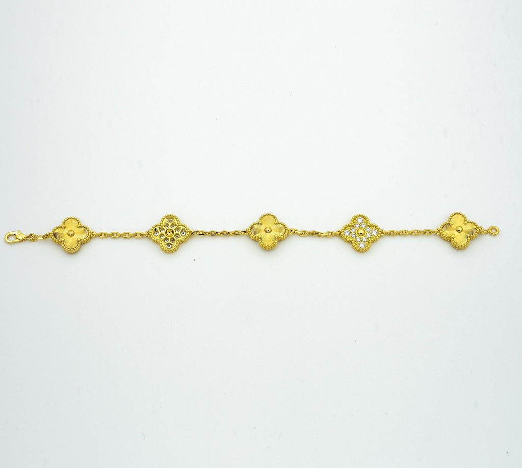 [Clover Jewelry]CLOVER BRACELET 5 MOTIFS GOLD DIAMOND