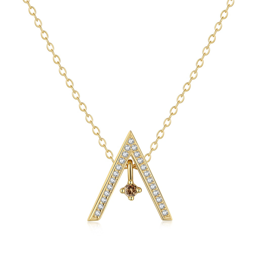 [Clover Jewelry]Funkelnde "A"-Form Halskette