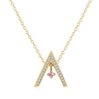 [Clover Jewelry]Funkelnde "A"-Form Halskette