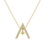 [Clover Jewelry]Funkelnde "A"-Form Halskette