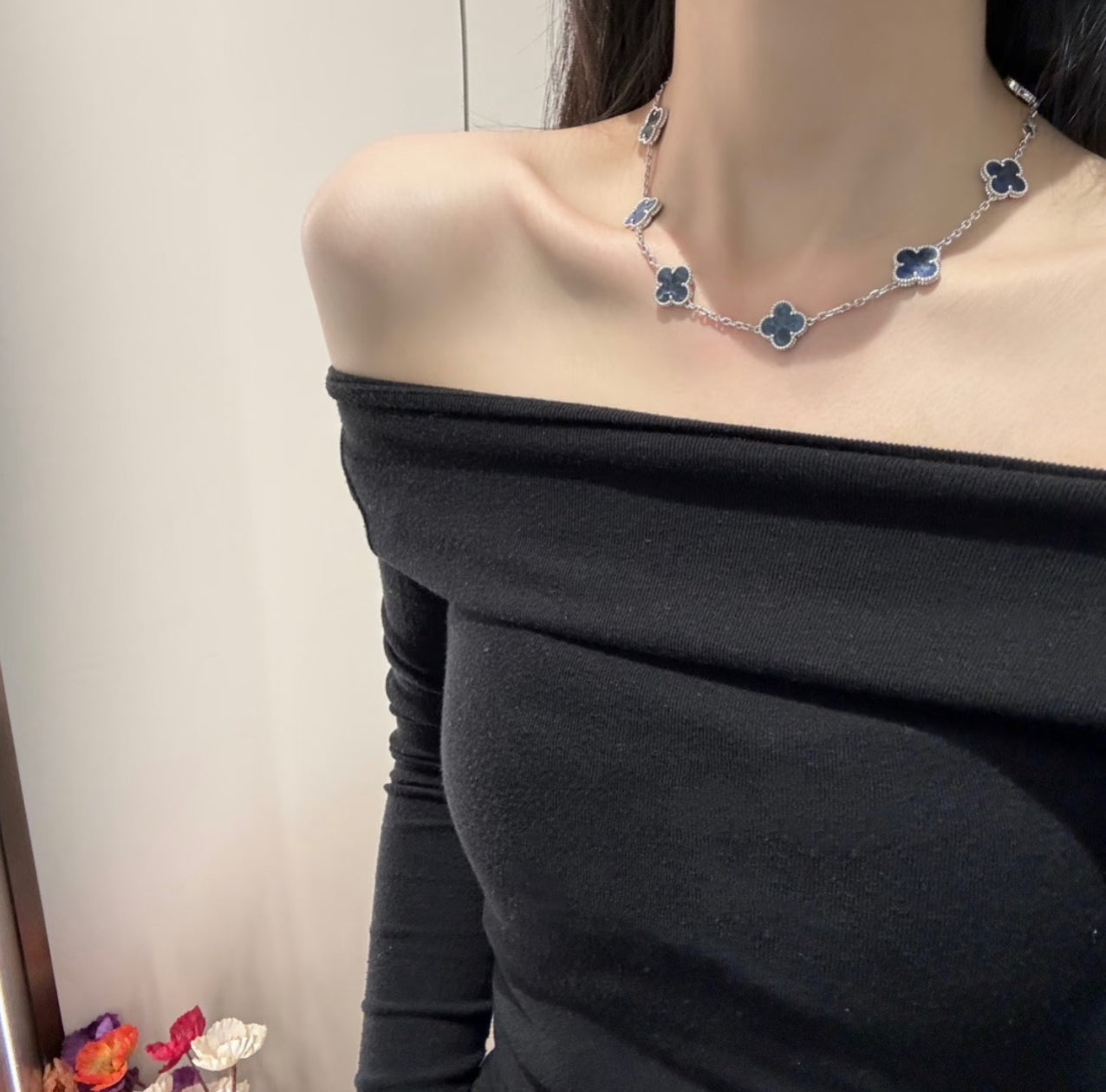 [Clover Jewelry]CLOVER 10 MOTIFS BIDE STONE NECKLACE