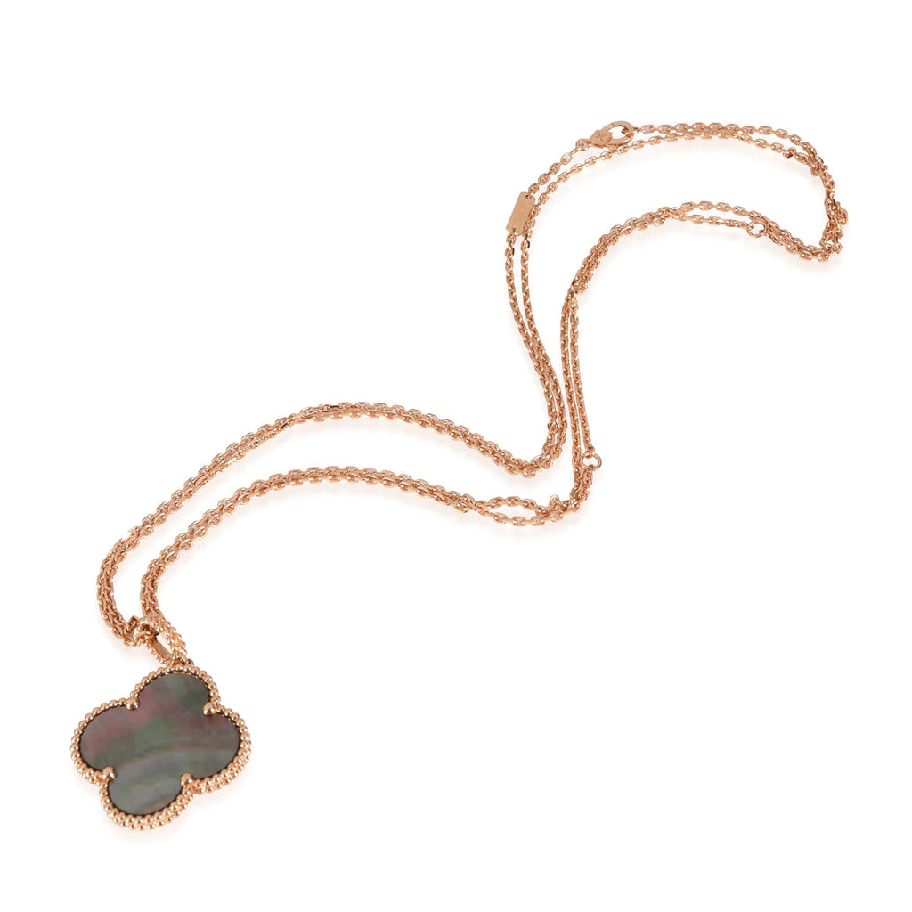 [Clover Jewelry]CLOVER 25MM GOLD DARK MOP BIG CLOVER NECKLACE
