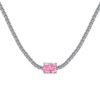 [Clover Jewelry]2.0 Karat aufwendige Smaragdschliff-Halskette