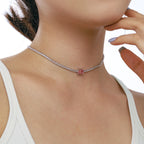[Clover Jewelry]2.0 Karat aufwendige Smaragdschliff-Halskette