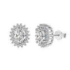 [Clover Jewelry]Zarte strahlende ovale Alltags-Ohrringe