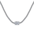 [Clover Jewelry]2.0 Karat aufwendige Smaragdschliff-Halskette