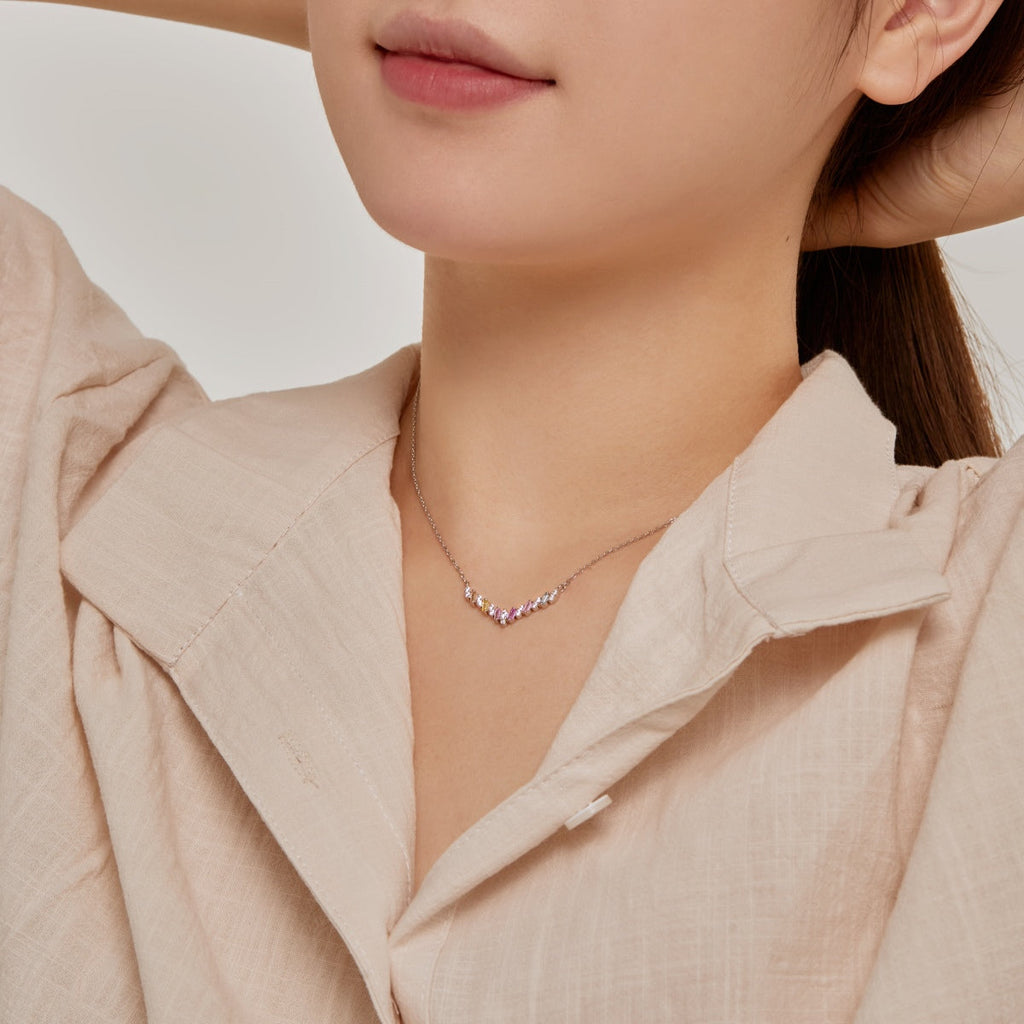 [Clover Jewelry]Funkelnde Regenbogenkette