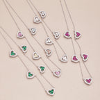 [Klee Schmuck]Glitzernde Fünf-Herz-Halskette
