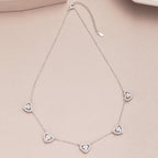 [Klee Schmuck]Glitzernde Fünf-Herz-Halskette