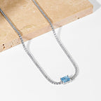 [Clover Jewelry]2.0 Karat aufwendige Smaragdschliff-Halskette