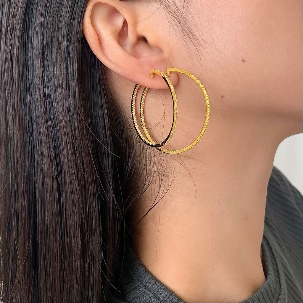 [Clover Jewelry]Beliebte große Creolen