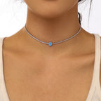[Clover Jewelry] Einzigartige Tennis-Halskette mit 1.0 Karat tropfenförmigem Schliff