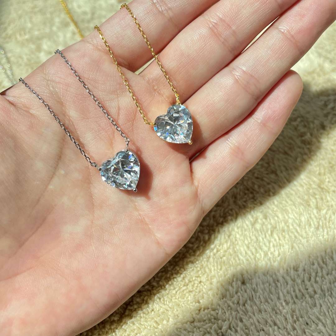 [Clover Schmuck]6.0 Karat Radiant Herzform Halskette