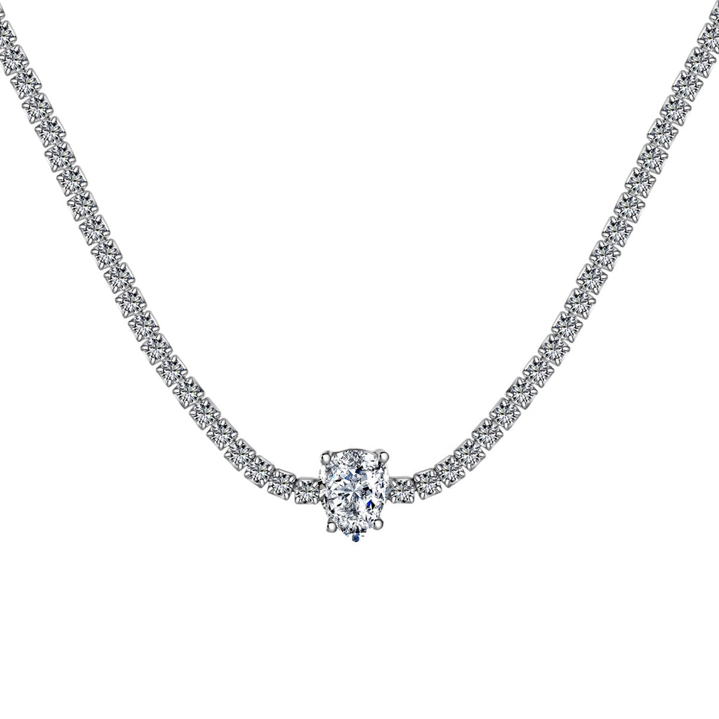 [Clover Jewelry] Einzigartige Tennis-Halskette mit 1.0 Karat tropfenförmigem Schliff