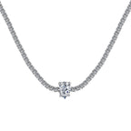 [Clover Jewelry] Einzigartige Tennis-Halskette mit 1.0 Karat tropfenförmigem Schliff