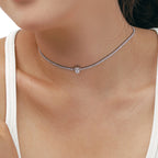 [Clover Jewelry] Einzigartige Tennis-Halskette mit 1.0 Karat tropfenförmigem Schliff