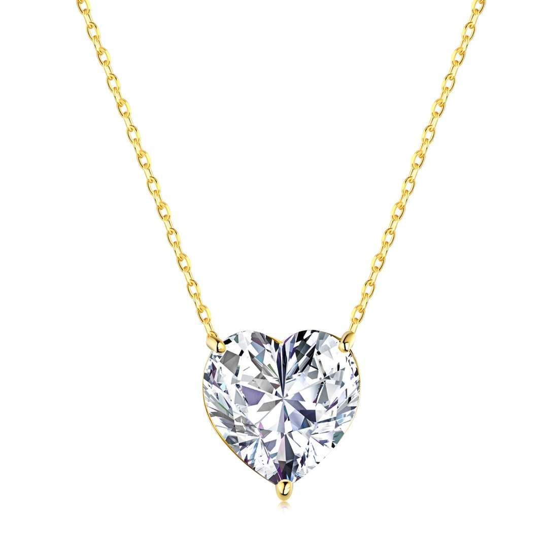 [Clover Schmuck]6.0 Karat Radiant Herzform Halskette