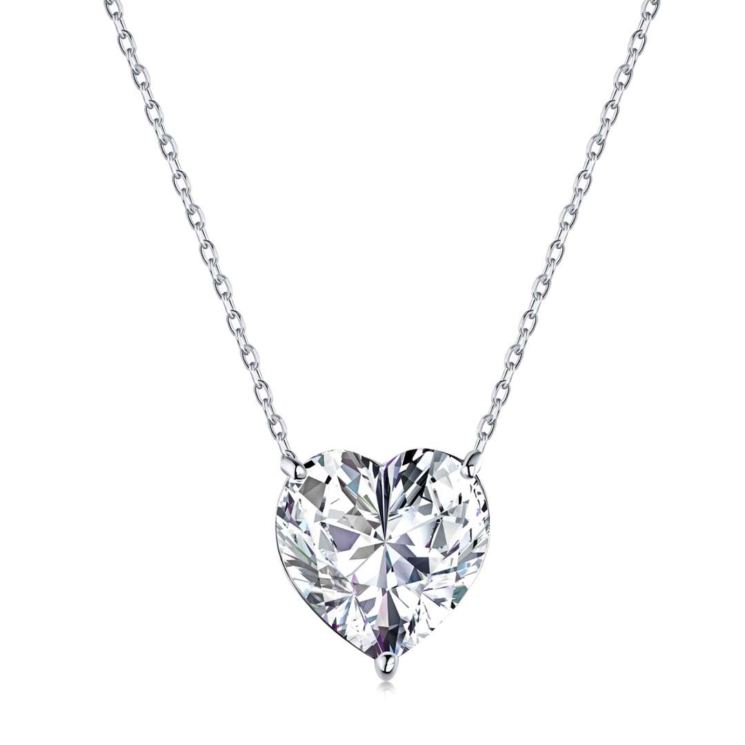 [Clover Schmuck]6.0 Karat Radiant Herzform Halskette