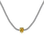 [Clover Jewelry] Einzigartige Tennis-Halskette mit 1.0 Karat tropfenförmigem Schliff