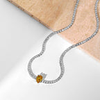 [Clover Jewelry] Einzigartige Tennis-Halskette mit 1.0 Karat tropfenförmigem Schliff