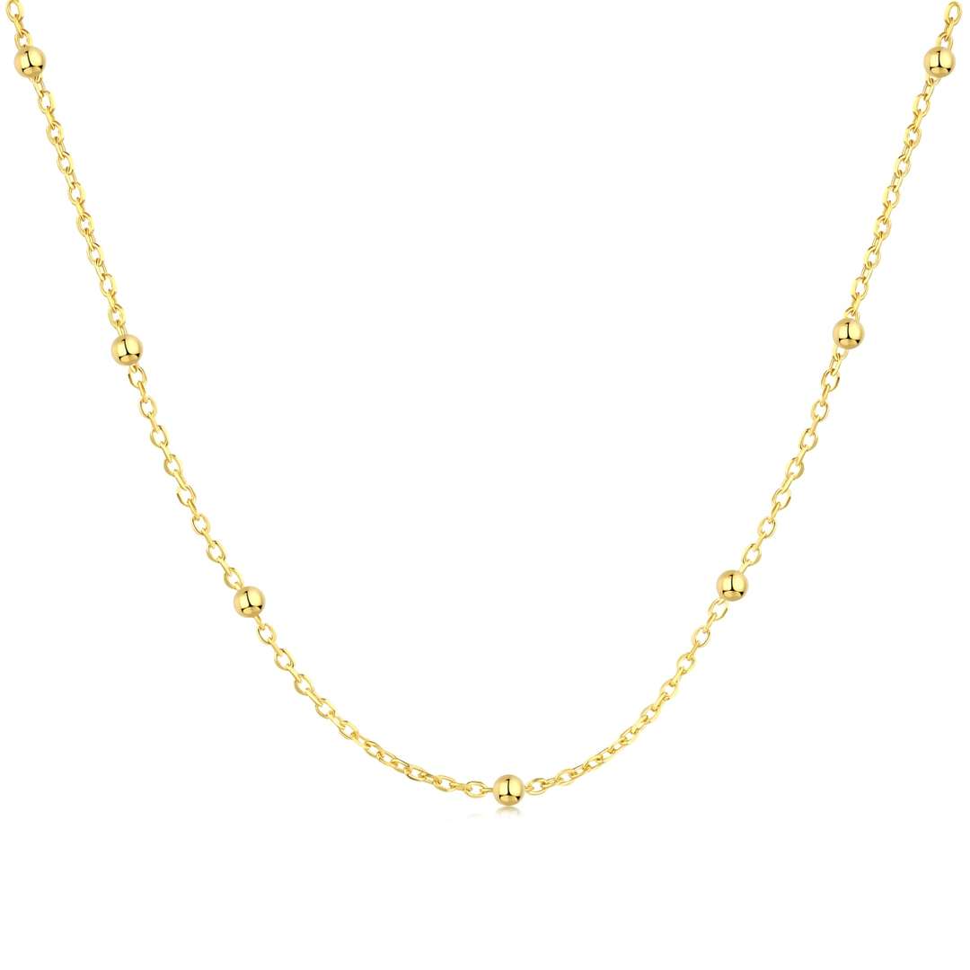 [Clover Jewelry]Kleine Perlen-Schlüsselbeinkette Schlichte Halskette