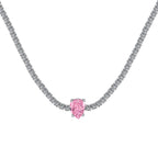 [Clover Jewelry] Einzigartige Tennis-Halskette mit 1.0 Karat tropfenförmigem Schliff