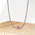 [Clover Jewelry] Einzigartige Tennis-Halskette mit 1.0 Karat tropfenförmigem Schliff