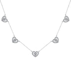 [Klee Schmuck]Glitzernde Fünf-Herz-Halskette