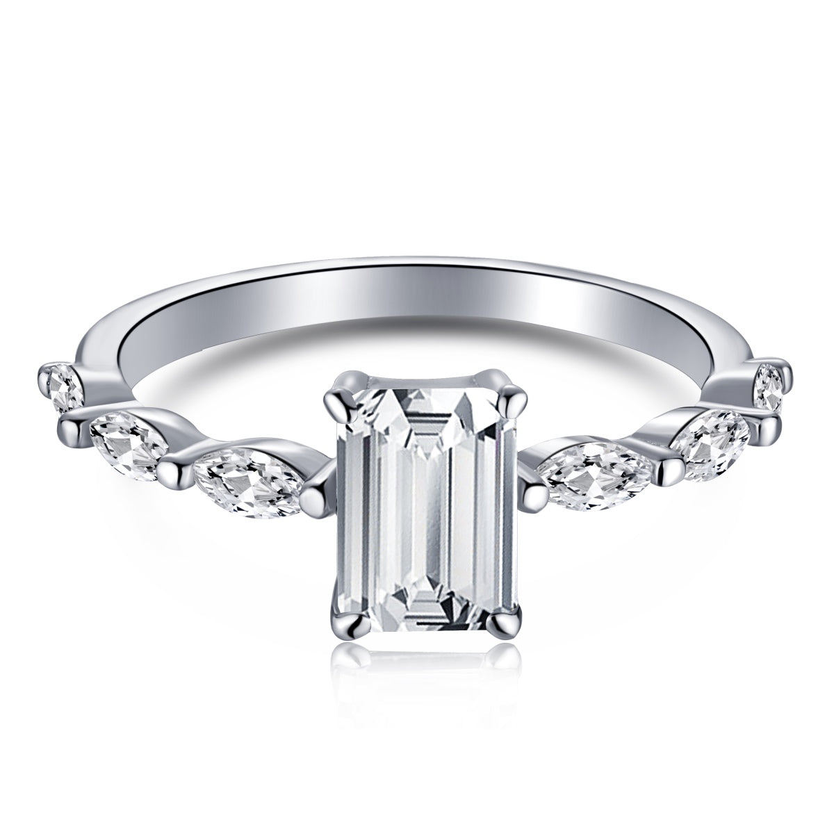 [Clover Jewelry]1.0カラット デインティ レスプレンデント ラディアントカット デイリーリング