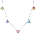 [Clover Jewelry]Funkelnde Bunte Herzschliff Halskette