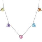 [Clover Jewelry]Funkelnde Bunte Herzschliff Halskette