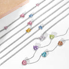 [Clover Jewelry]Funkelnde rosa Herzblumenkette