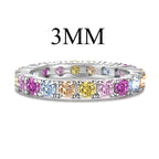[Clover Jewelry]Dazzling Lustrous Round Cut Tennis Ring