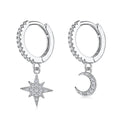 [Clover Schmuck]Stern- und Mond-Ohrringe (asymmetrisch)