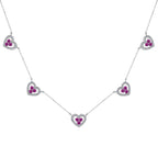 [Klee Schmuck]Glitzernde Fünf-Herz-Halskette
