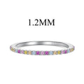 [Clover Jewelry]Ornate Colorful Round Cut Tennis Ring